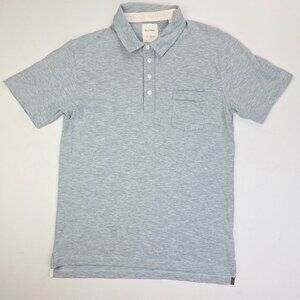 Billy Reid Gray Blue Stripe Size XL Mens Short Sleeve Pocket Polo